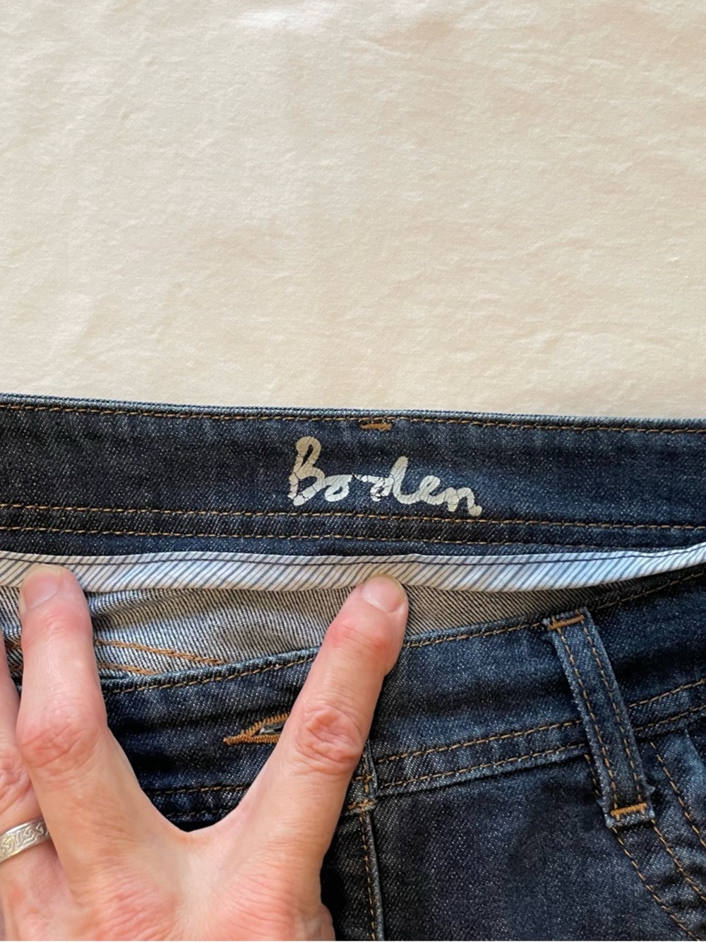 Boden Classic Dark Blue Denim Skirt - Women - Picture 3 of 7